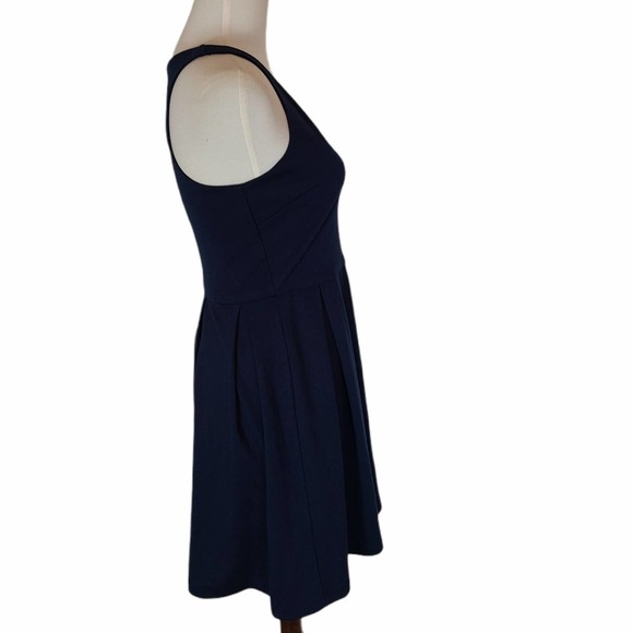 CeCe Navy Blue V-Neck Sleeveless Fit & Flare Mini Dress XS NWT - Picture 5 of 9